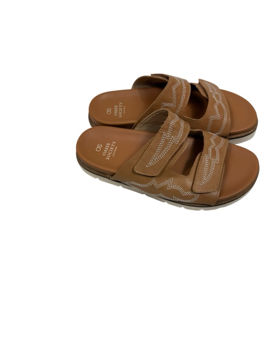 Oasis Society Brown Double-Strap Slide Sandals size 9 - Picture 5 of 9